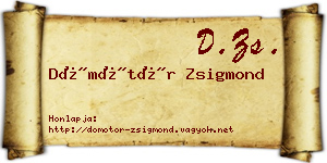 Dömötör Zsigmond névjegykártya